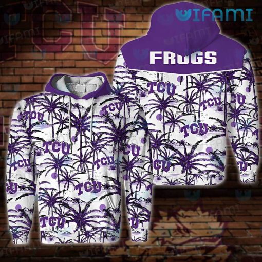 TCU Hoodie 3D Tropical Tree Pattern TCU Gift