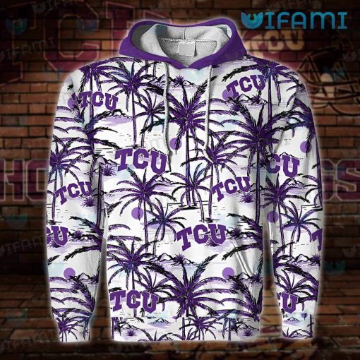 TCU Hoodie 3D Tropical Tree Pattern TCU Gift