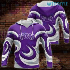 TCU Hoodie 3D White Purple TCU Horned Frogs Gift