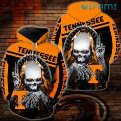 Tennessee Vols Hoodie 3D Pharaoh Skeleton Peace Sign Tennessee Vols Gift