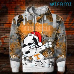 Tennessee Vols Hoodie 3D Snoopy Dabbing Snowflake Tennessee Vols Present Front