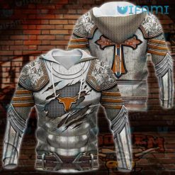 Texas Longhorns Hoodie 3D Armor Design Ripped Logo Longhorns Gift