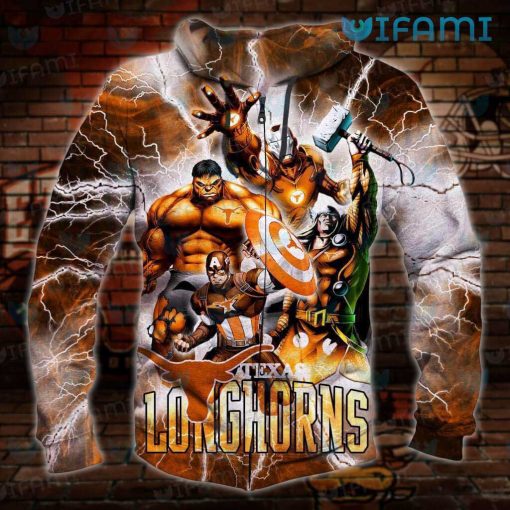 Texas Longhorns Hoodie 3D Avengers Heroes Longhorns Gift