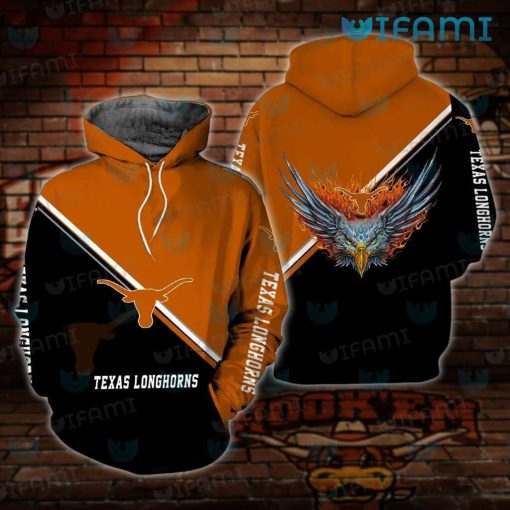 Texas Longhorns Hoodie 3D Fire Eagle Longhorns Gift