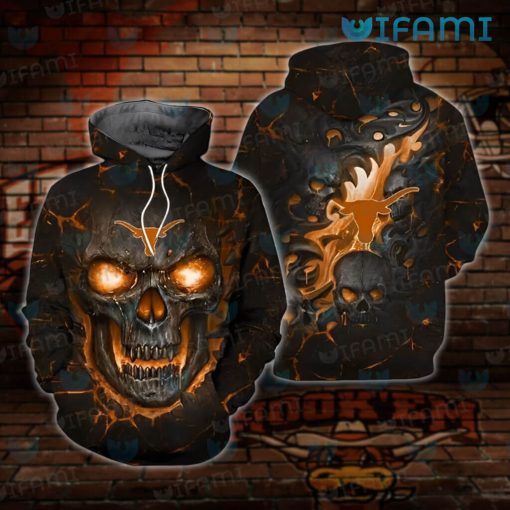 Texas Longhorns Hoodie 3D Lava Skull Longhorns Gift