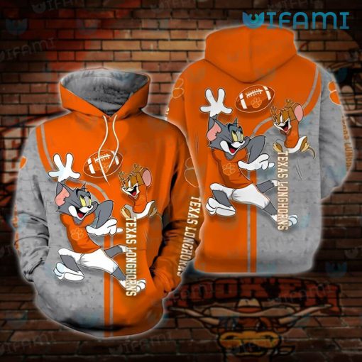 Texas Longhorns Hoodie 3D Tom And Jerry Longhorns Gift