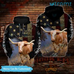 Texas Longhorns Hoodie 3D USA Flag Farm Custom Longhorns Gift