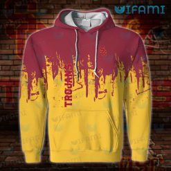 USC Grey Hoodie 3D Grunge Pattern USC Trojans Present