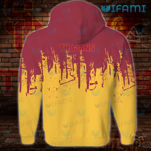 USC Grey Hoodie 3D Grunge Pattern USC Trojans Gift