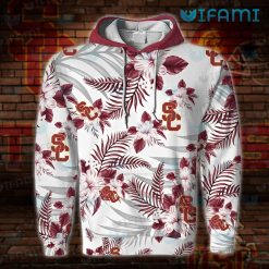 USC Hoodie 3D Hibiscus Tropical Leaves USC Present