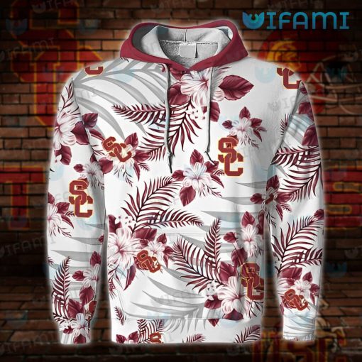 USC Hoodie 3D Hibiscus Tropical Leaves USC Gift