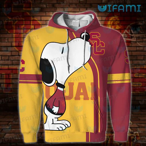 USC Hoodie 3D Snoopy Kiss Logo USC Trojans Gift