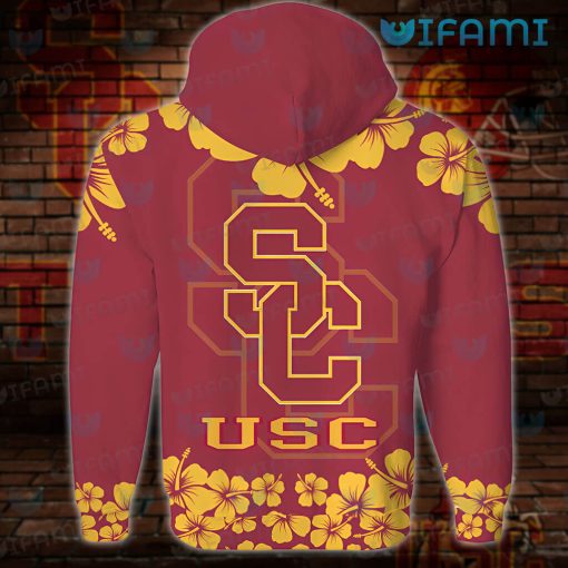 USC Hoodie 3D Snoopy Woodstock Hibiscus Flower USC Gift