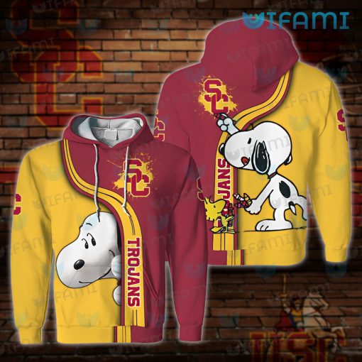 USC Hoodie 3D Snoopy Woodstock Painting USC Gift