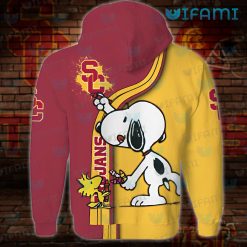 USC Hoodie 3D Snoopy Woodstock Painting USC Present Back