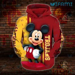 USC Womens Hoodie 3D Mickey Mouse USC Trojans Gift