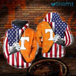Vols Hoodie 3D Hand Pulling USA Flag Tennessee Vols Gift