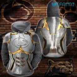 White Penn State Hoodie 3D Armor Design Best Penn State Gifts For Him