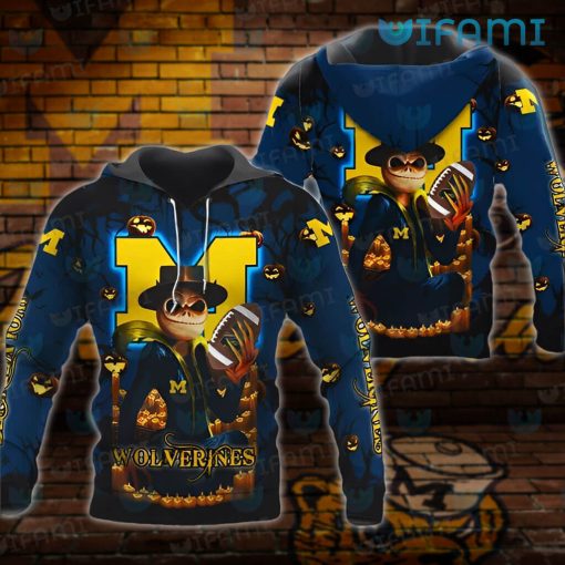 Wolverines Hoodie 3D Jack Skellington Halloween Michigan Wolverines Gift