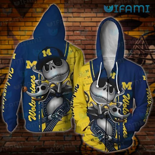 Wolverines Hoodie 3D Jack Skellington Zero Michigan Wolverines Gift