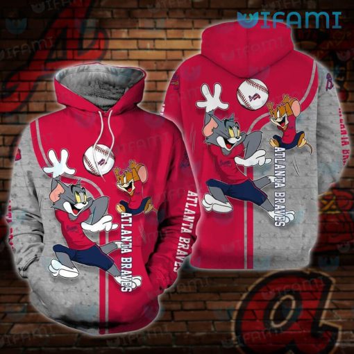 Womens Braves Hoodie 3D Tom Jerry Atlanta Braves Gift