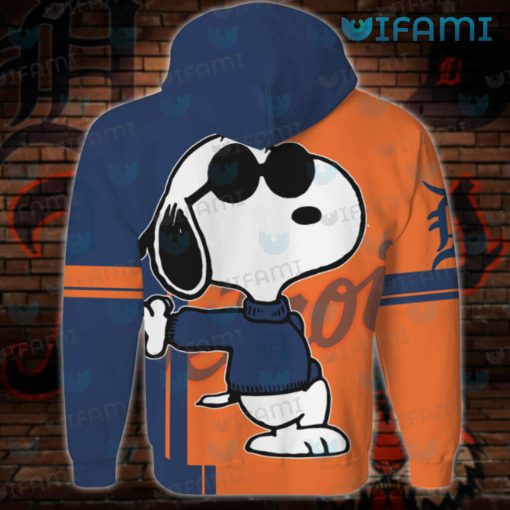 Womens Detroit Tigers Hoodie 3D Snoopy Kiss Logo Detroit Tigers Gift