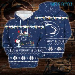 Womens Penn State Hoodie 3D Snoopy Doghouse Christmas Penn State Gift