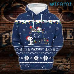 Womens Penn State Hoodie 3D Snoopy Doghouse Christmas Penn State Present