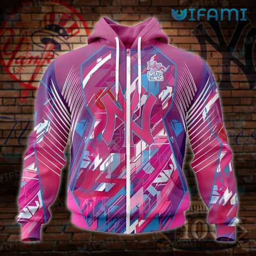 Yankees Hoodie 3D Fearless Again Breast Cancer New York Yankees Gift