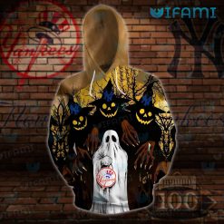 Yankees Zip Up Hoodie 3D Ghost Halloween New York Yankees Gift