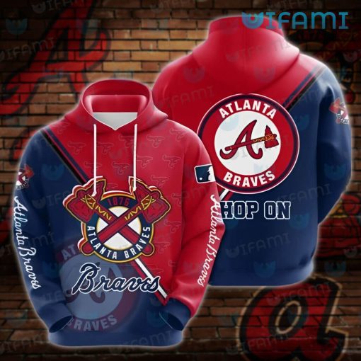 Youth Braves Hoodie 3D Big Logo Atlanta Braves Gift