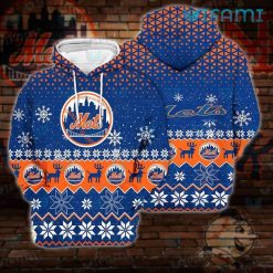 Youth Mets Hoodie 3D Christmas Pattern New York Mets Gift