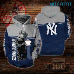 Youth Yankees Hoodie 3D Baby Groot Hug Logo New York Yankees Gift