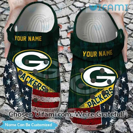 Custom Green Bay Packers Crocs Sale USA Flag Green Bay Packers Christmas Gift