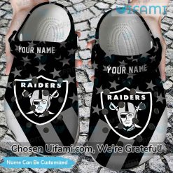 Custom Las Vegas Raiders Crocs USA Flag Alluring Gifts For Raiders Fans
