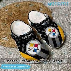 Custom Pittsburgh Steelers Crocs USA Flag Gift For Steelers Fan