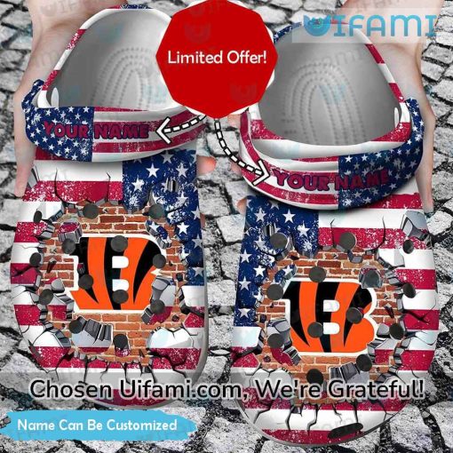 Personalized Cincinnati Bengals Crocs USA Flag Unique Bengals Gifts