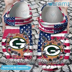 Personalized Packers Crocs USA Flag Green Bay Packers Gift