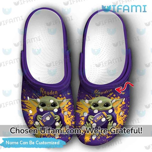 Personalized LSU Crocs Baby Yoda LSU Gift Ideas