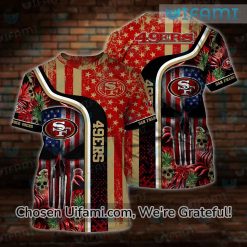 49ers Womens Shirt 3D New Punisher Skull USA Flag 49ers Gift