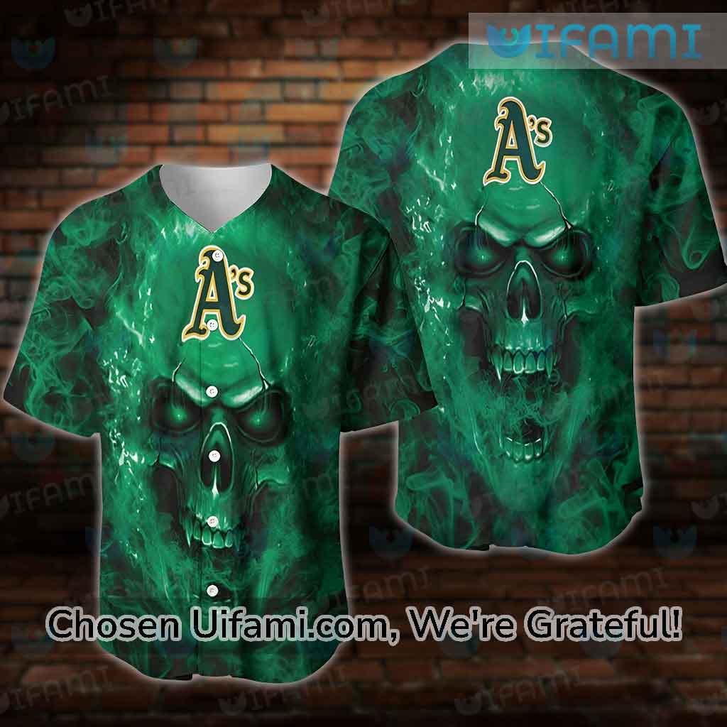 A'S Jersey Attractive Skull Oakland Athletics Gifts - Personalized Gifts:  Family, Sports, Occasions, Trending