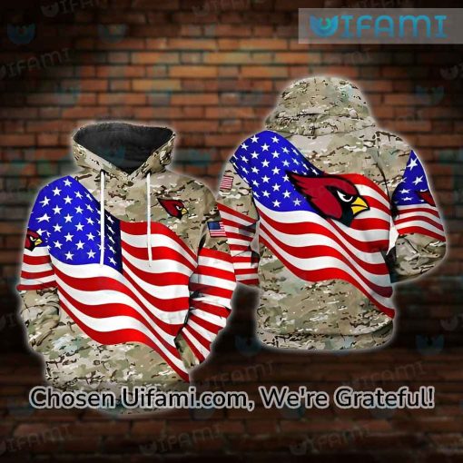 Arizona Cardinals Military Hoodie 3D USA Flag Camo Arizona Cardinals Gift