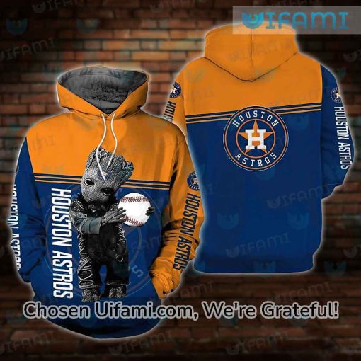 Astros Zip Up Hoodie 3D Detailed Groot Houston Astros Gift