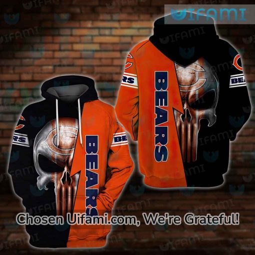 Bears Zip Up Hoodie 3D Breathtaking Punisher Skull Chicago Bears Christmas Gifts