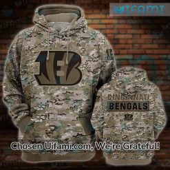 Bengals Army Hoodie 3D Simple Camo Cincinnati Bengals Gift