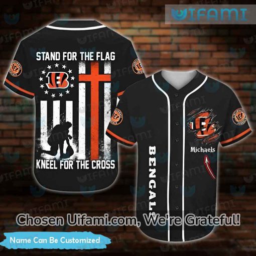 Bengals Baseball Jersey Stand For The USA Flag Custom Cincinnati Bengals Gift