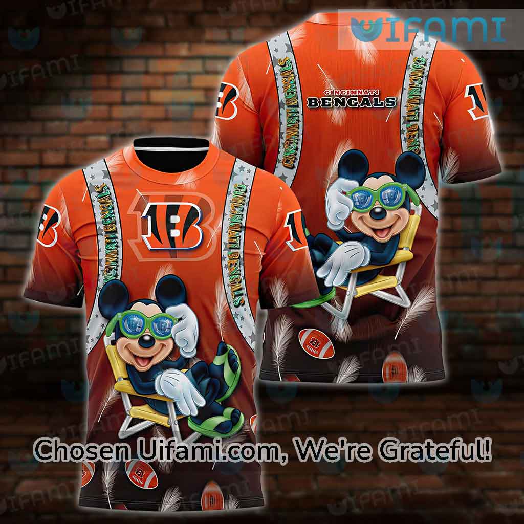 I Love The Bengals Mickey Mouse Cincinnati Bengals Unisex Jersey Tee 