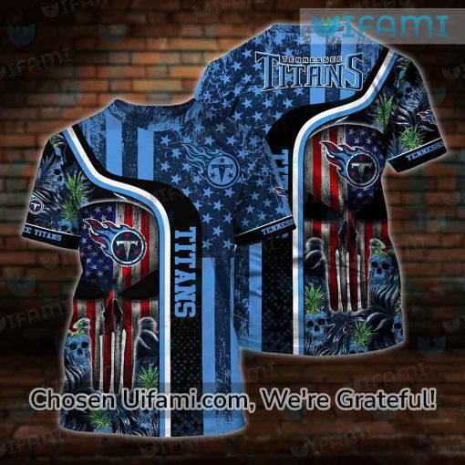 Big And Tall Tennessee Titans Apparel 3D Punisher Skull USA Flag Titans Gift