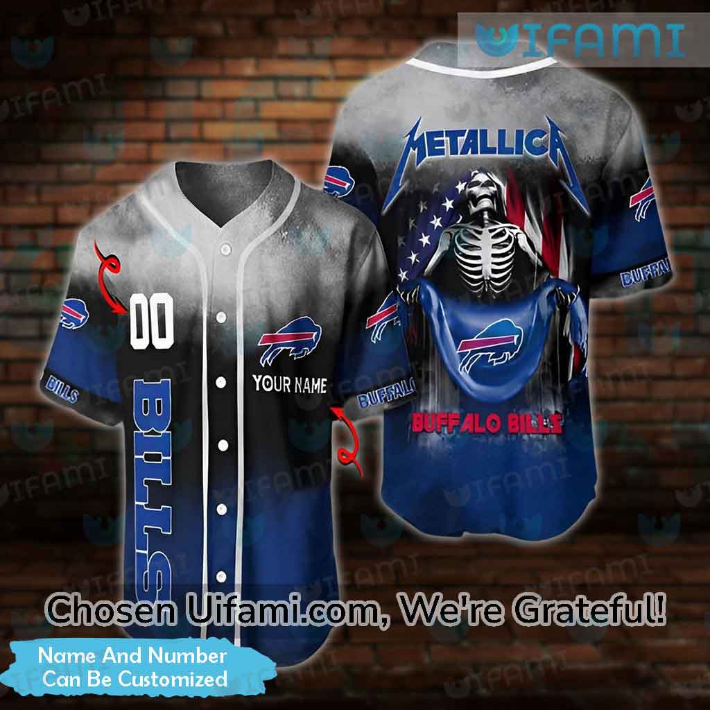 Bills Baseball Jersey Skeleton Metallica Selected Custom Buffalo Bills  Gifts For Her - Personalized Gifts: Family, Sports, Occasions, Trending