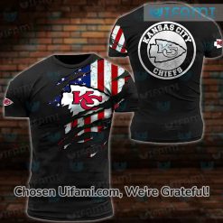 Black Chiefs Shirt 3D USA Flag Unique Kansas City Chiefs Gifts